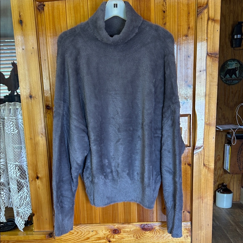 Gray Women’s Plush Turtleneck Sweater